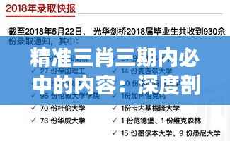 精准三肖三期内必中的内容:深度剖析快速中奖的秘密技巧