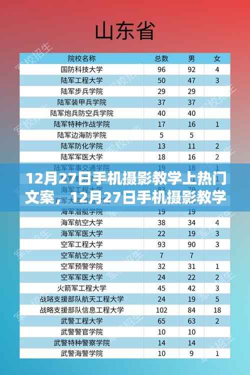 揭秘热门文案背后的摄影艺术,手机摄影教学的深度探讨(12月27日专题)