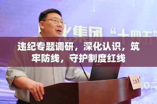 违纪专题调研,深化认识,筑牢防线,守护制度红线