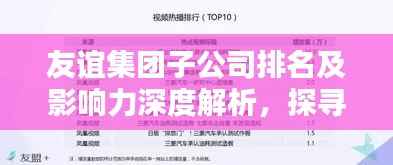 友谊集团子公司排名及影响力深度解析,探寻背后的商业力量