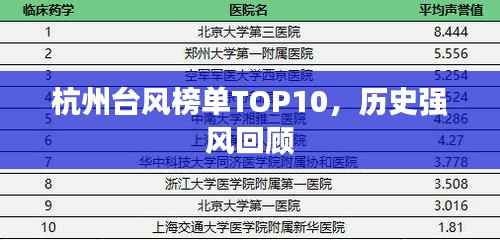 杭州台风榜单TOP10,历史强风回顾