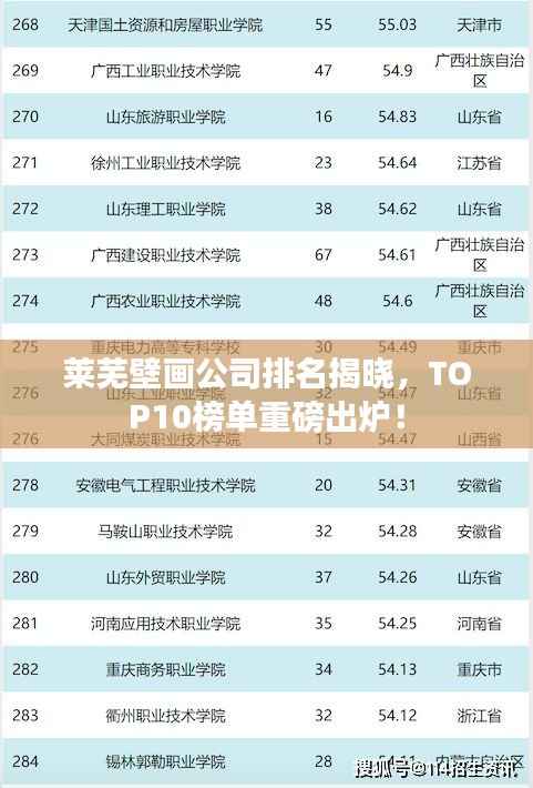 莱芜壁画公司排名揭晓,TOP10榜单重磅出炉!