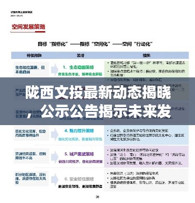 陇西文投最新动态揭晓,公示公告揭示未来发展蓝图